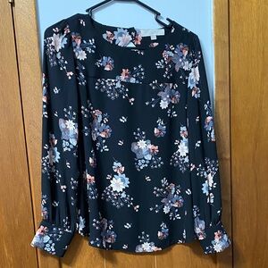 Loft floral Blouse women’s Med petite